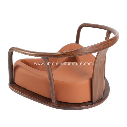 Yoga meditation seat cushion with wooden handrail